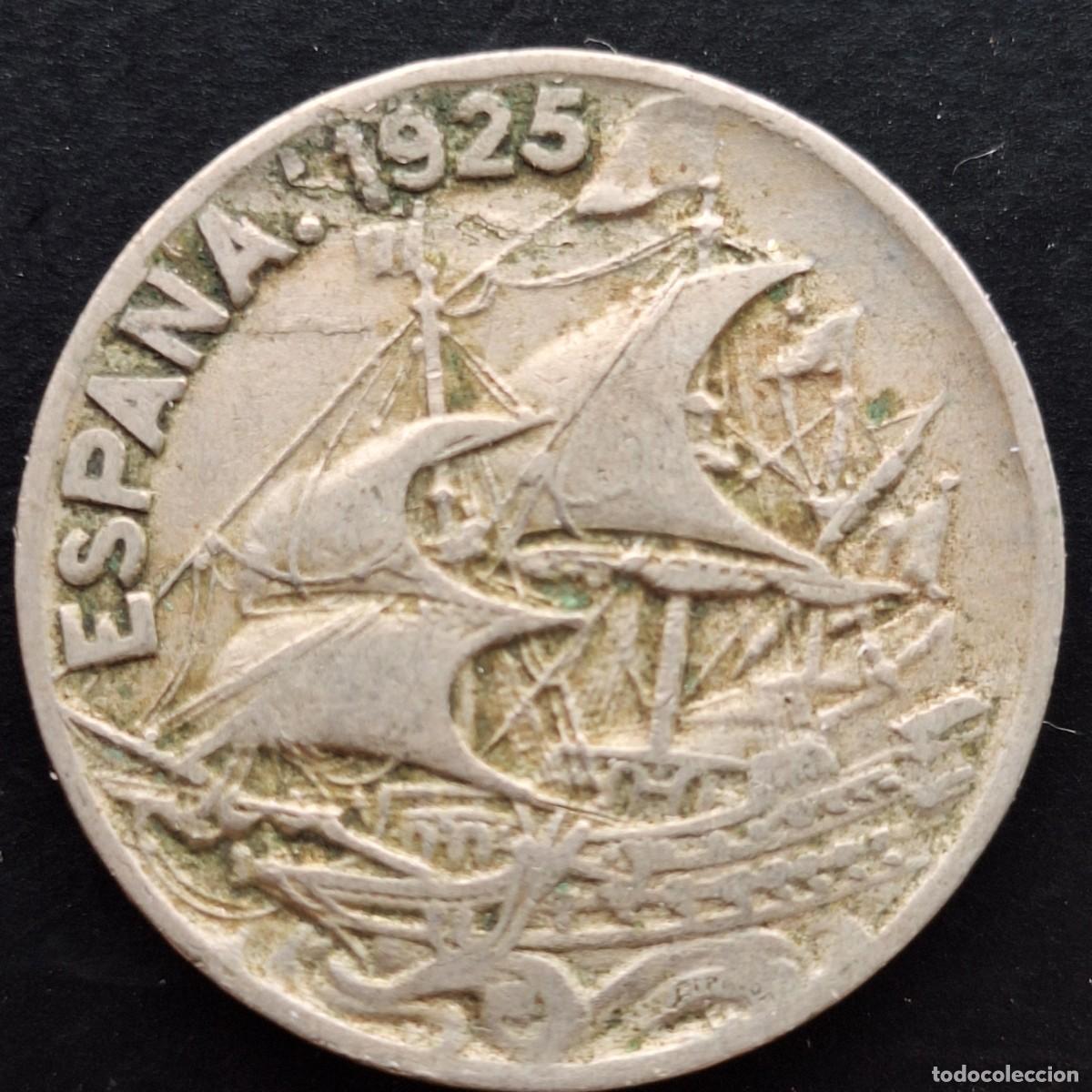 Monedas de Espa&ntilde;a: Espa&ntilde;a. Alfonso XIII. 25 c&eacute;ntimos 1925. MBC - Foto 1