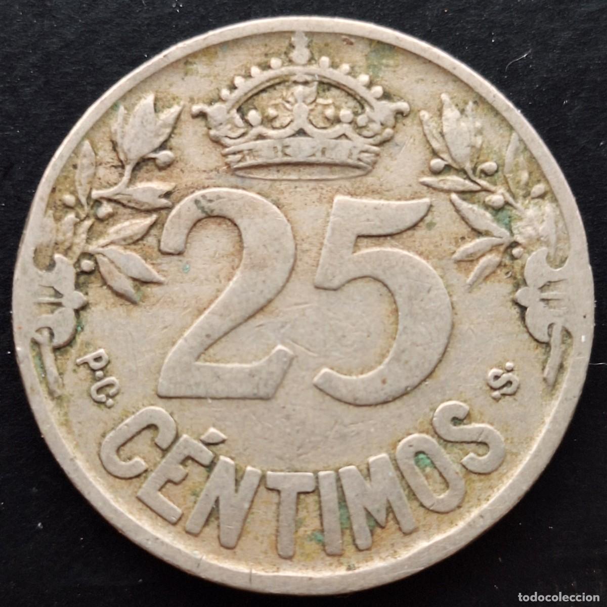Monedas de Espa&ntilde;a: Espa&ntilde;a. Alfonso XIII. 25 c&eacute;ntimos 1925. MBC - Foto 2