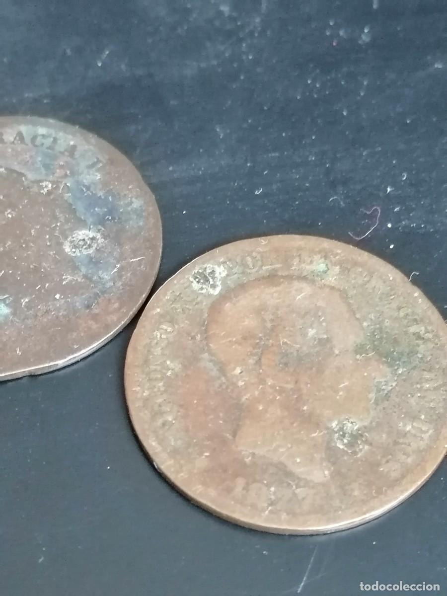Monedas de Espa&ntilde;a: 2 monedas 1877 de 5 centimos Alfonso XII - Foto 1