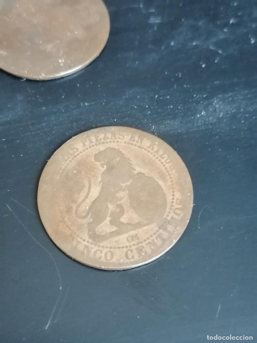 Monedas de Espa&ntilde;a: 2 monedas de 1.870 de 5 centimos Gobierno Provisional - Foto 3