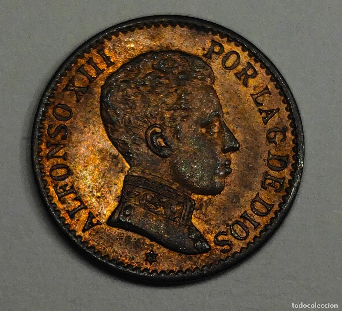 Monedas de Espa&ntilde;a: MONEDA ALFONSO XIII 1 CENTIMO 1906 SLV *6 EBC - Foto 1