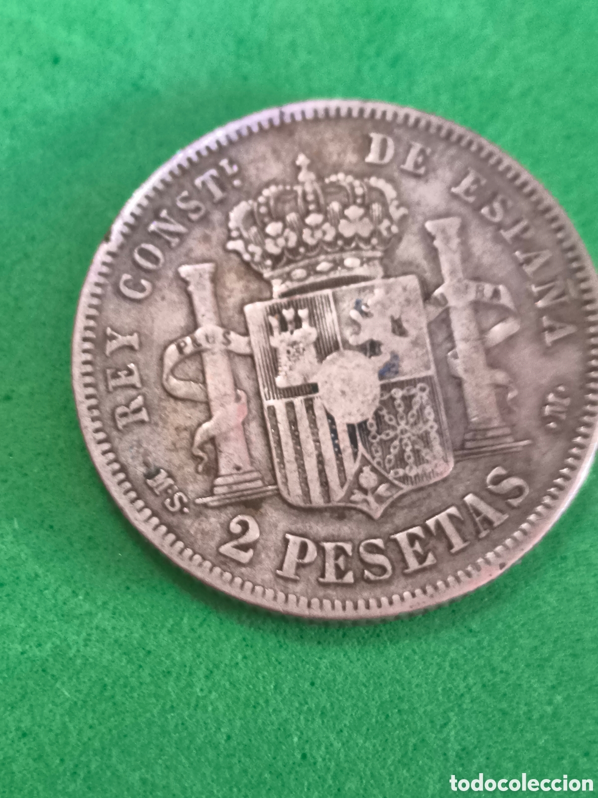 Monedas de Espa&ntilde;a: 2 pesetas plata Alfonso XII 1883 - Foto 2