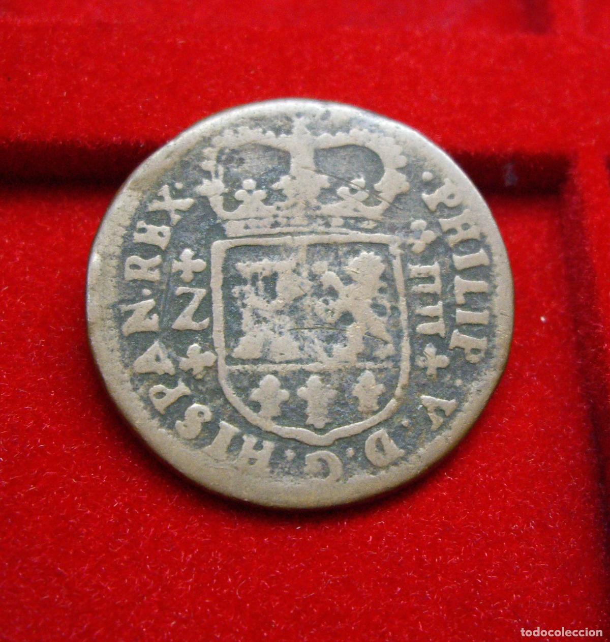 Monedas de Espa&ntilde;a: FELIPE V - 4 MARAVEDIS de ZARAGOZA 1719 - Foto 1