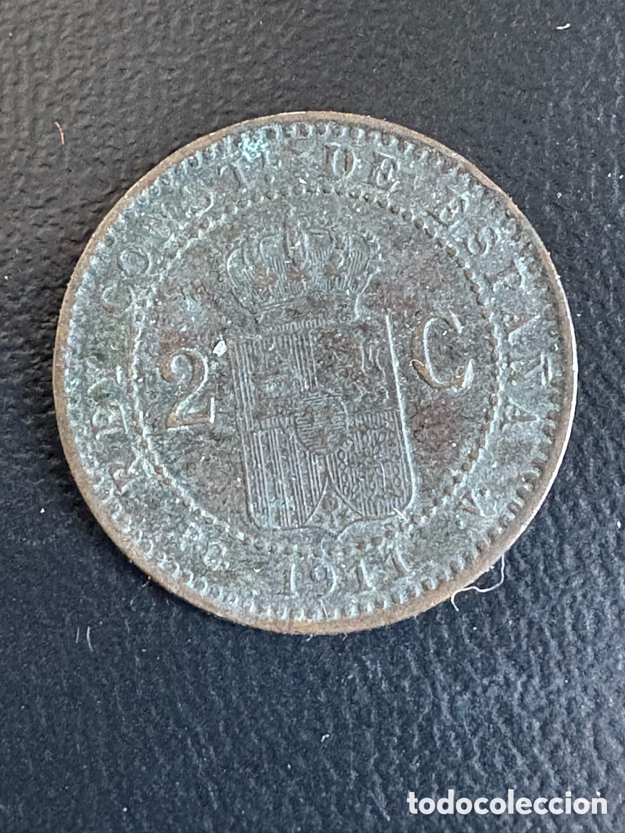 Monedas de Espa&ntilde;a: Moneda 2 c&eacute;ntimos Alfonso XIII 1911 (A2) - Foto 2
