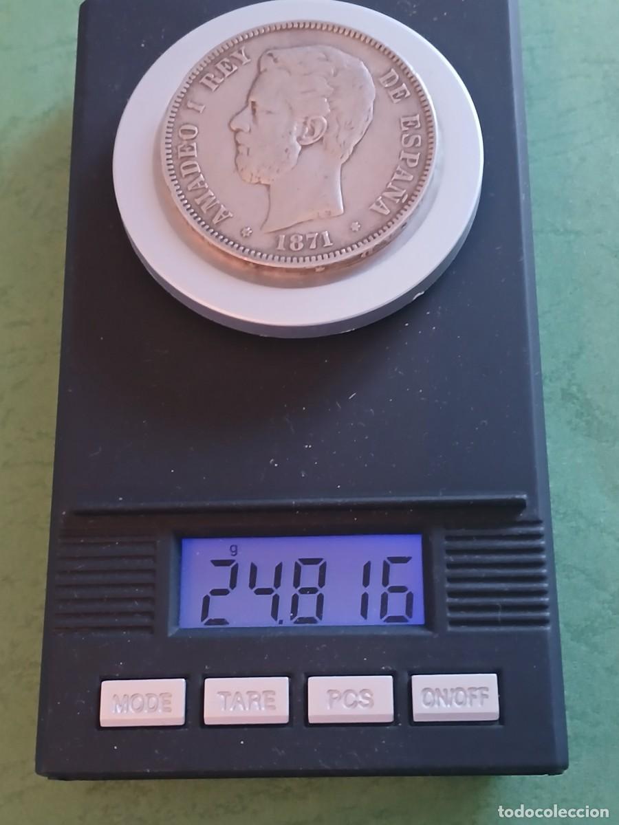 Monedas de Espa&ntilde;a: 5 pts Amadeo 1871 SDM 18-71 - Foto 3