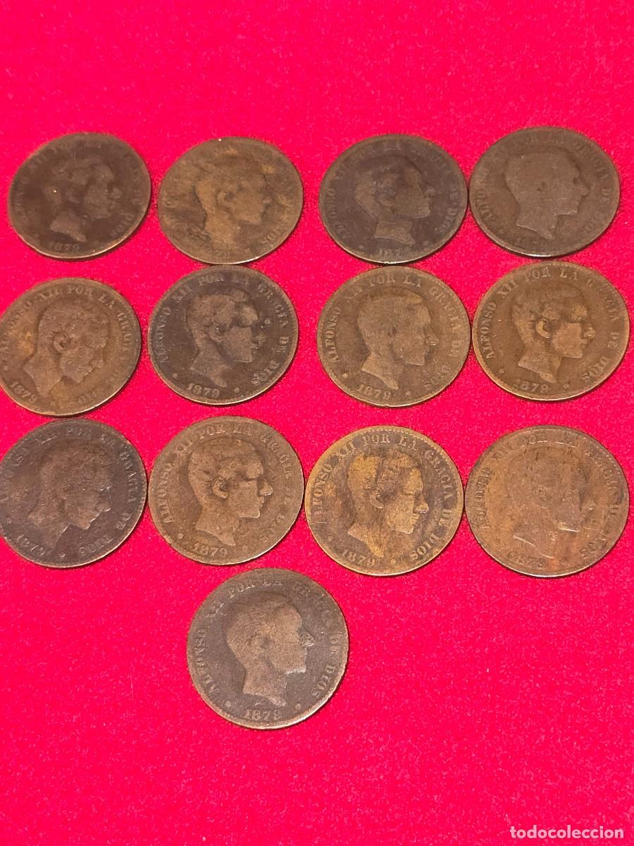 Monedas de Espa&ntilde;a: LOTE 13 MONEDAS DIEZ CENTIMOS 1879 - Foto 1