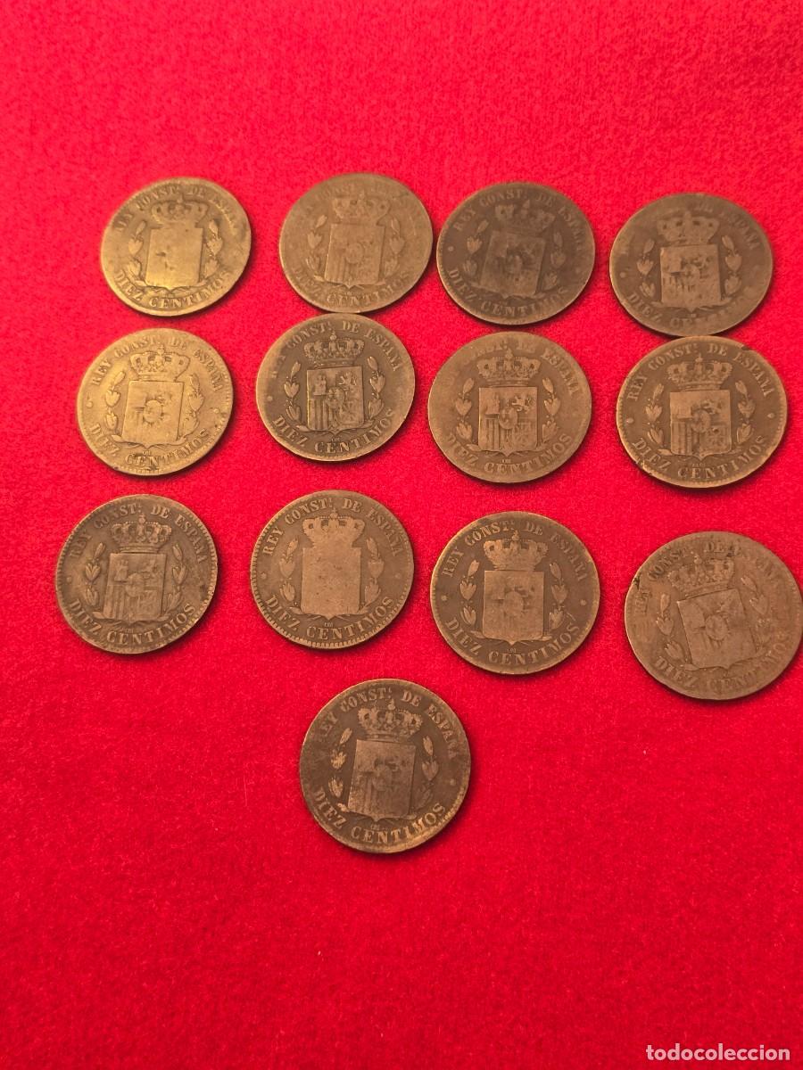 Monedas de Espa&ntilde;a: LOTE 13 MONEDAS DIEZ CENTIMOS 1879 - Foto 5