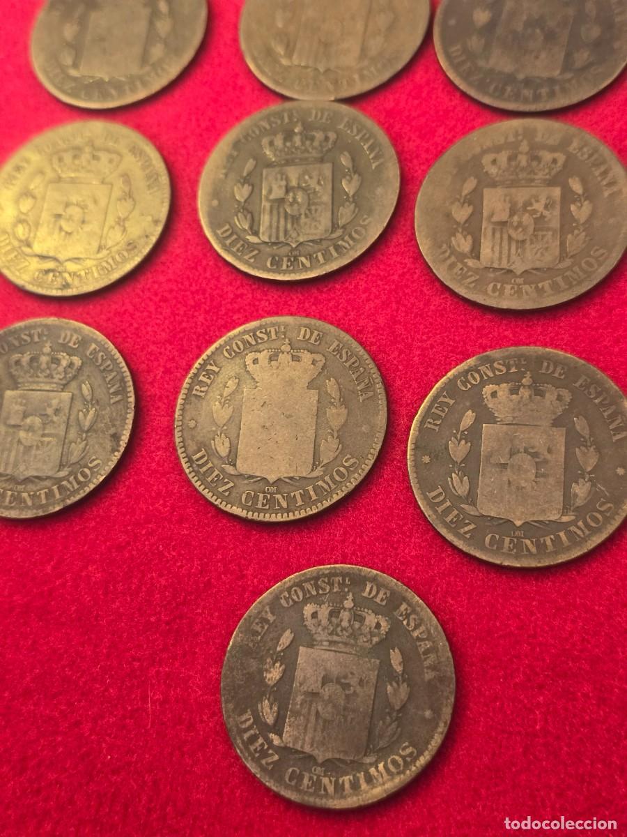 Monedas de Espa&ntilde;a: LOTE 13 MONEDAS DIEZ CENTIMOS 1879 - Foto 8