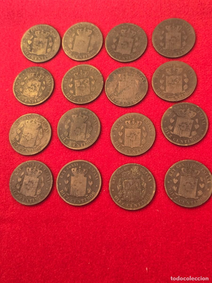Monedas de Espa&ntilde;a: LOTE 16 MONEDAS DIEZ CENTIMOS 1878 - Foto 6
