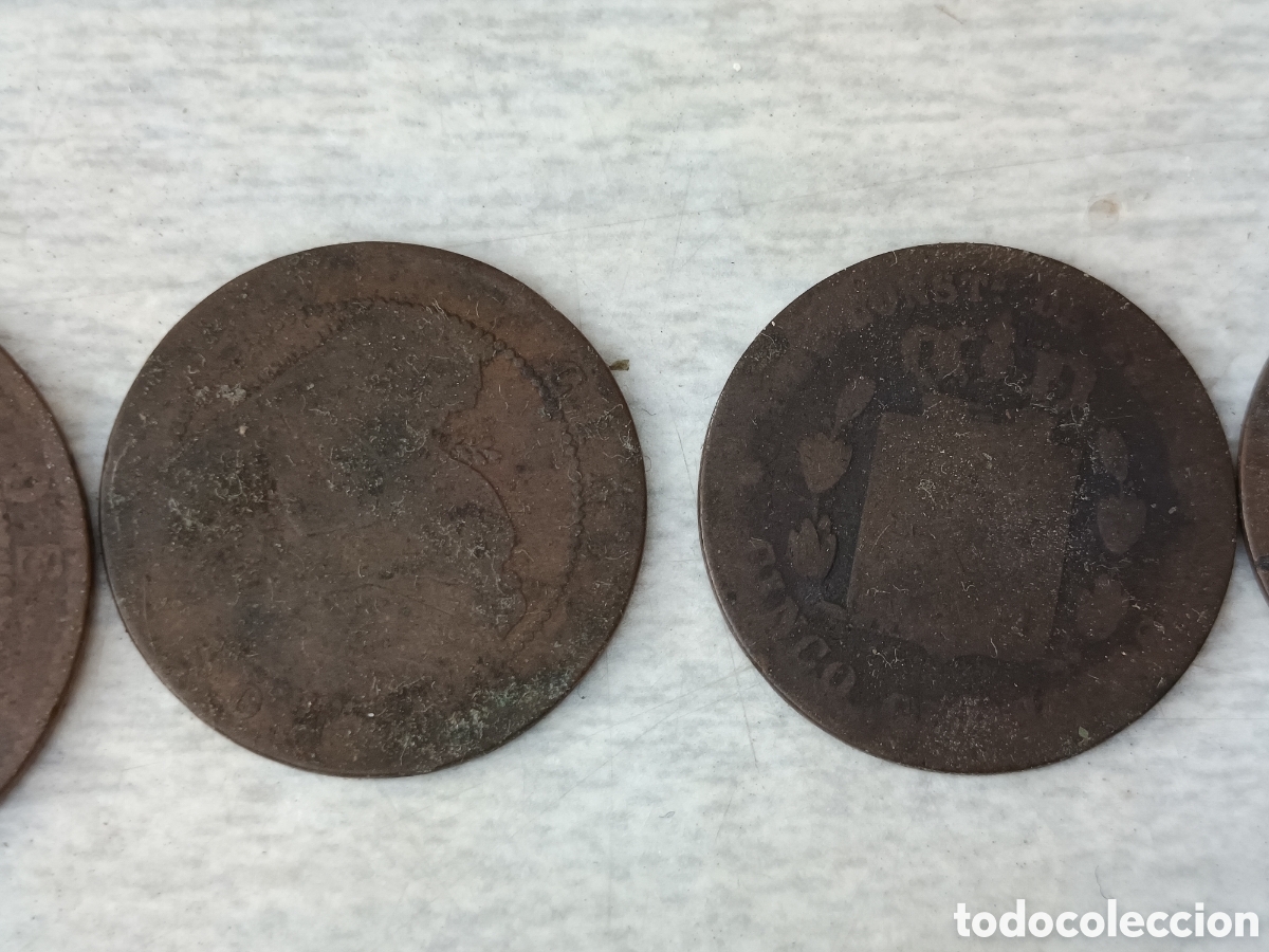 Monedas de Espa&ntilde;a: Monedas Espa&ntilde;a antigua cinco y diez centimos - Foto 2
