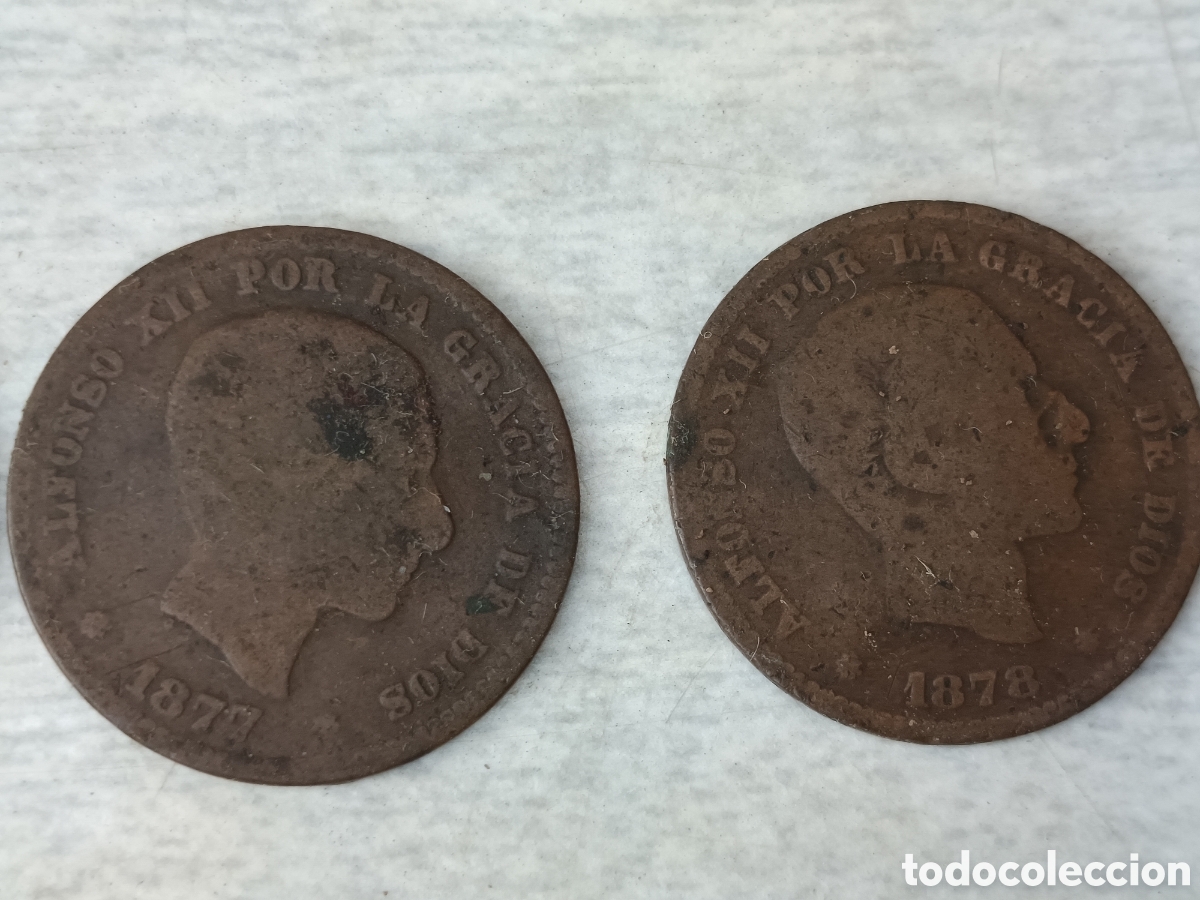 Monedas de Espa&ntilde;a: Monedas Espa&ntilde;a antigua cinco y diez centimos - Foto 4