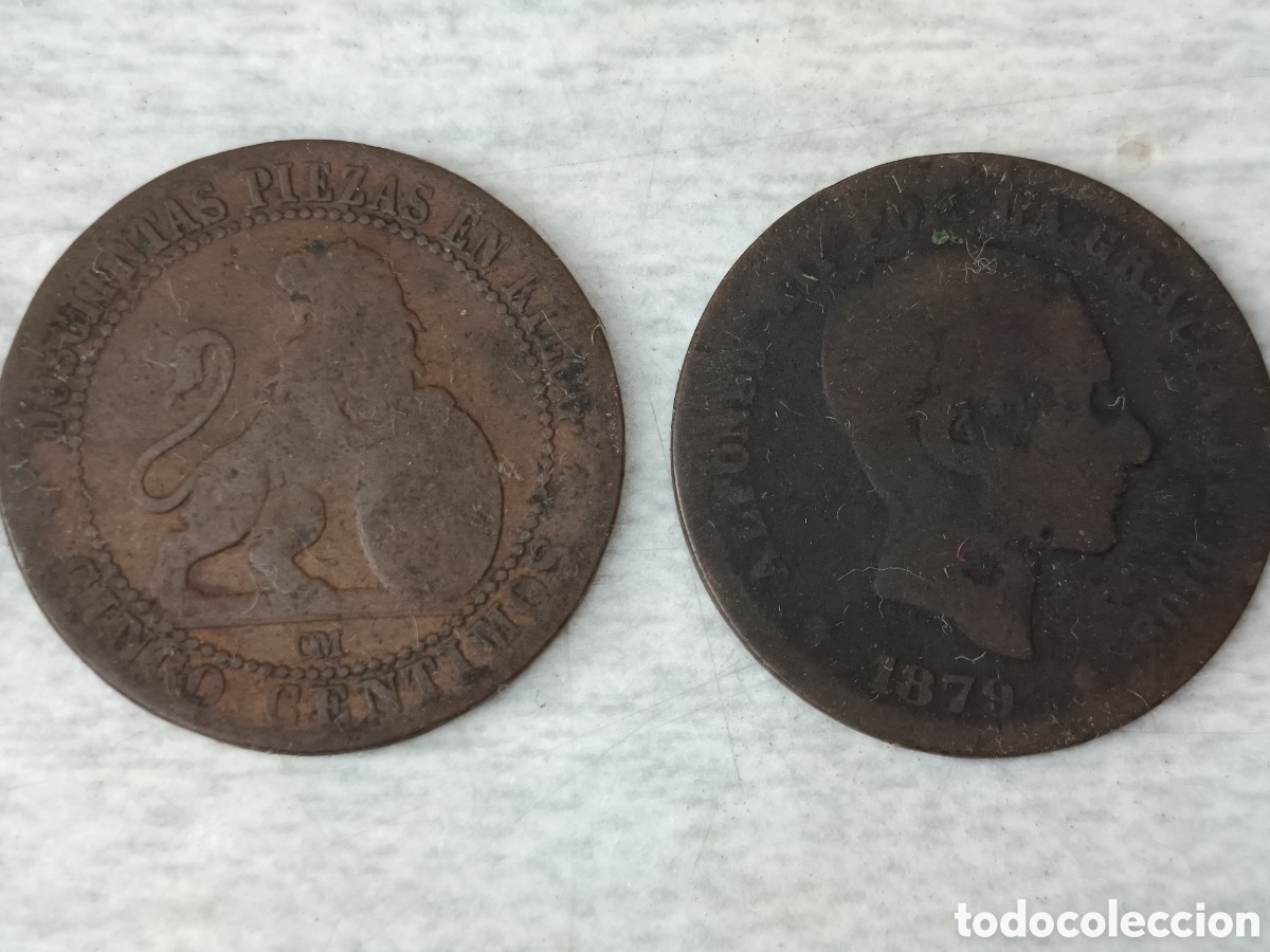 Monedas de Espa&ntilde;a: Monedas Espa&ntilde;a antigua cinco y diez centimos - Foto 5