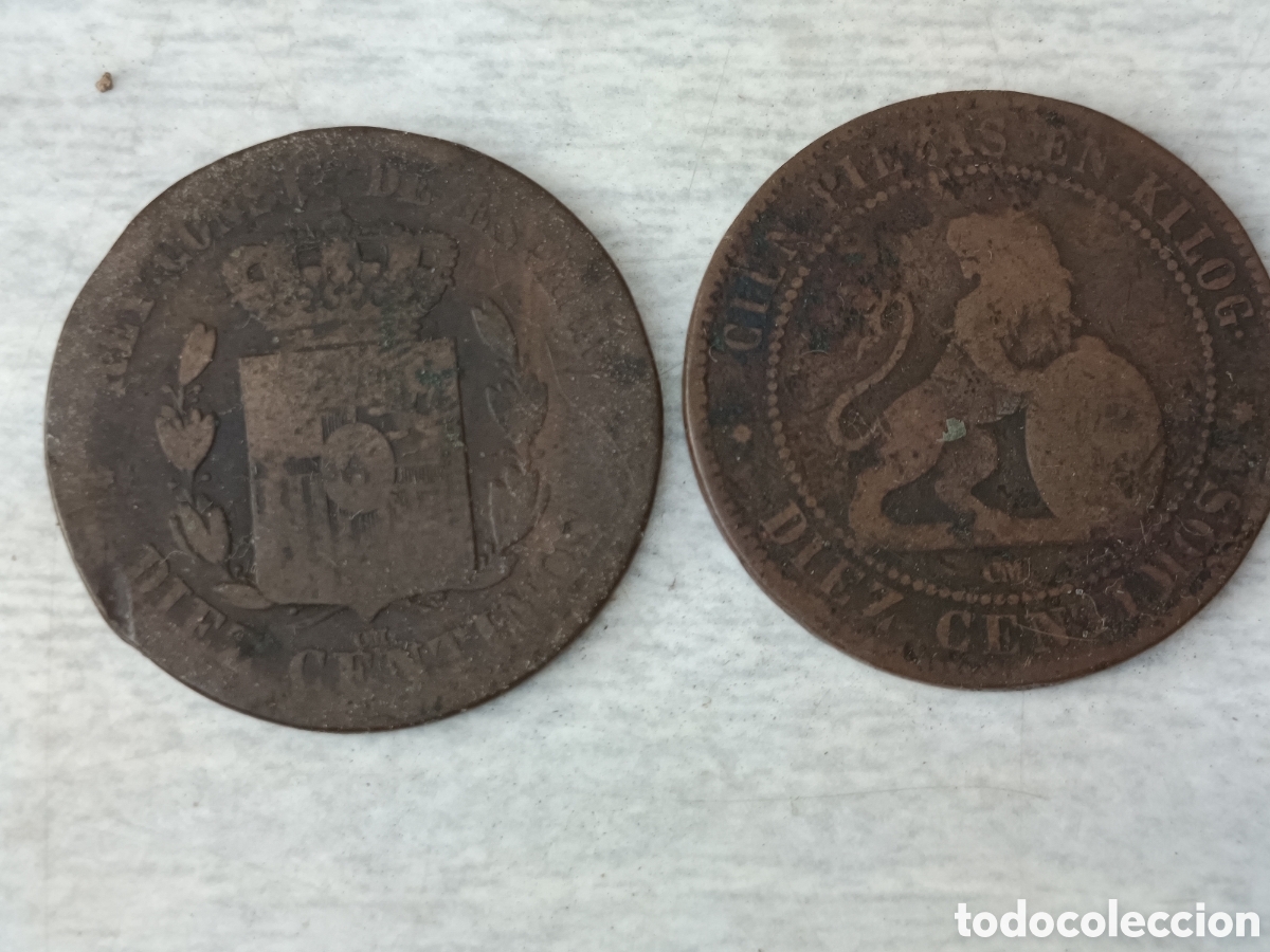 Monedas de Espa&ntilde;a: Monedas Espa&ntilde;a antigua cinco y diez centimos - Foto 6