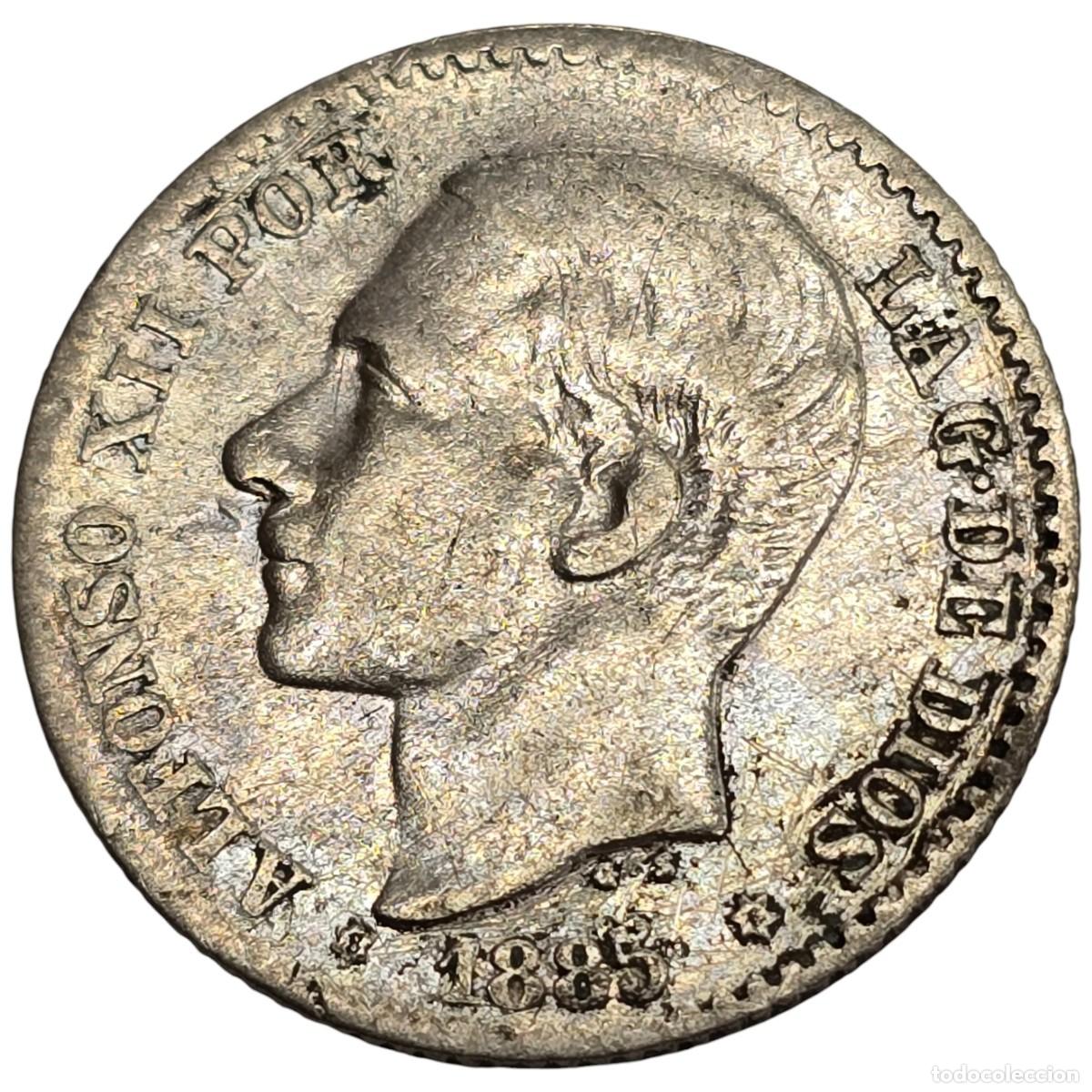Monedas de Espa&ntilde;a: ESPA&Ntilde;A. ALFONSO XII. 50 CENTIMOS. MSM. 1885. - Foto 1