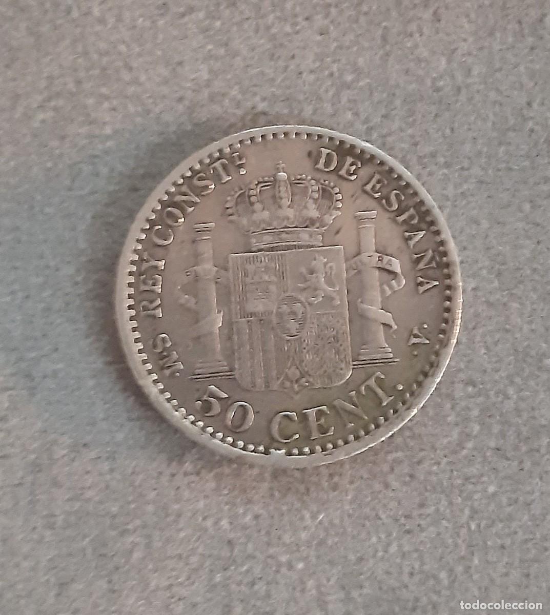 Monedas de Espa&ntilde;a: Moneda 50 c&eacute;ntimos 1904 SM-V - Foto 2