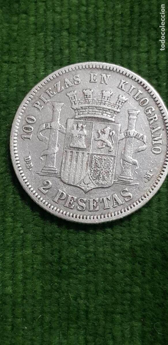 Monedas de Espa&ntilde;a: ESPA&Ntilde;A MONEDA 2 PESETAS ISABEL 1870 -73 - Foto 2