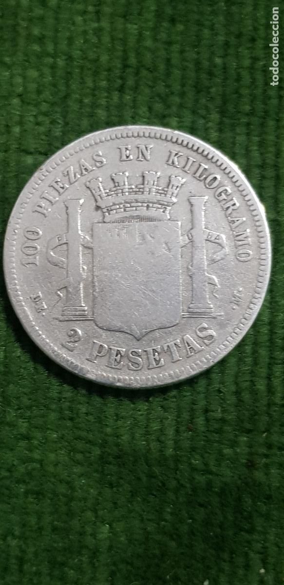Monedas de Espa&ntilde;a: ESPA&Ntilde;A MONEDA 2 PESETAS ISABEL 1870 -73 - Foto 2