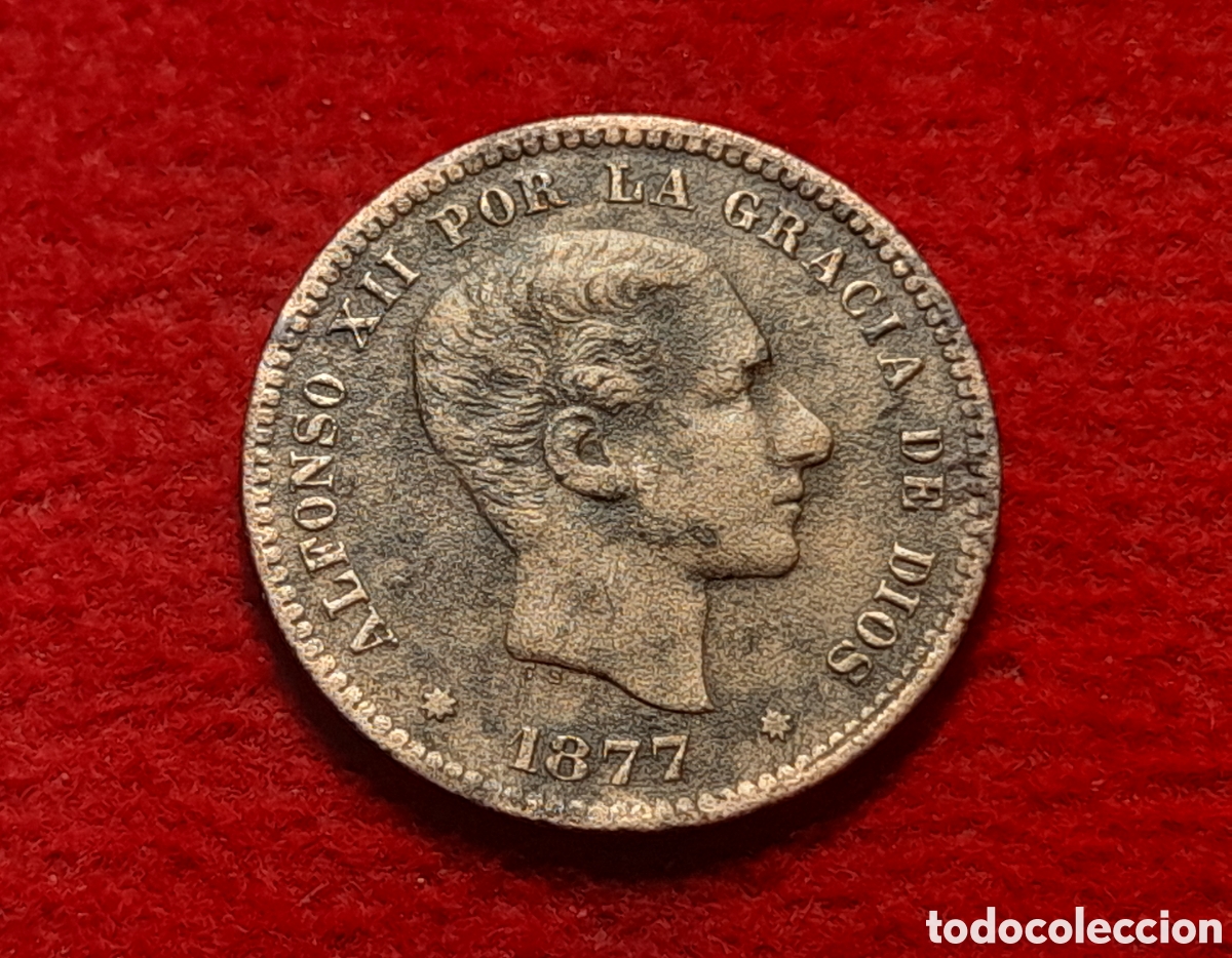 Monedas de Espa&ntilde;a: Moneda 5 c&eacute;ntimos 1877 - Foto 1