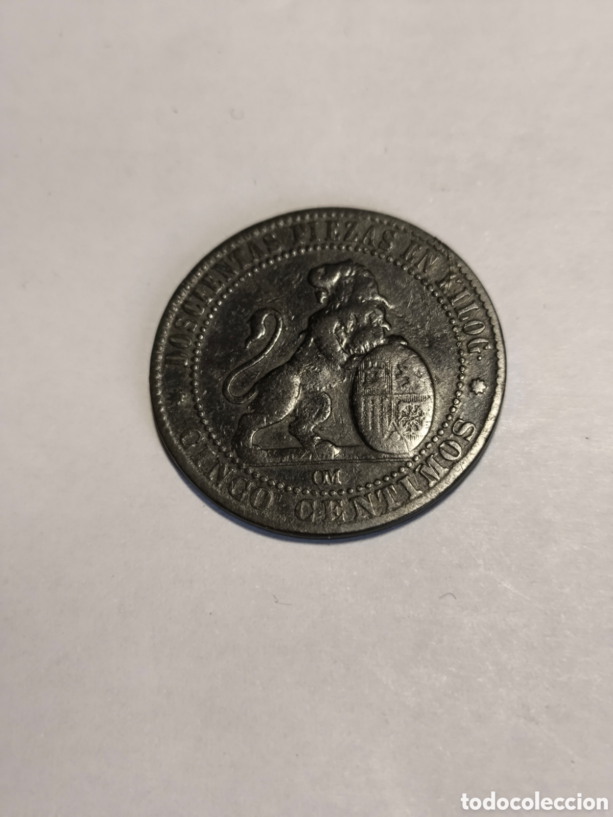 Monedas de Espa&ntilde;a: 5 C&eacute;ntimos Gobierno Provisional 1870 - Foto 2