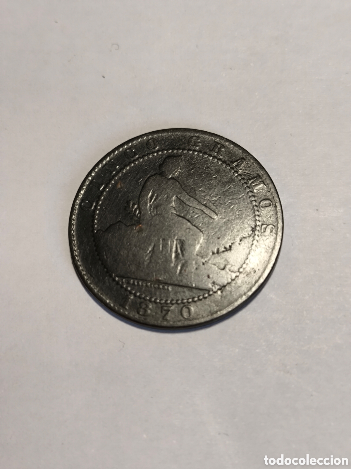 Monedas de Espa&ntilde;a: 5 C&eacute;ntimos Gobierno Provisional 1870 - Foto 1