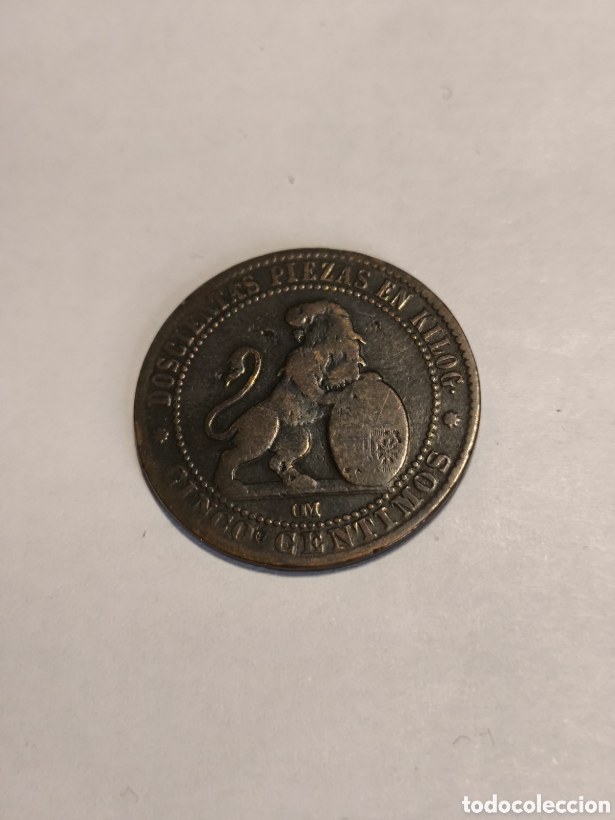 Monedas de Espa&ntilde;a: 5 C&eacute;ntimos Gobierno Provisional 1870 - Foto 2