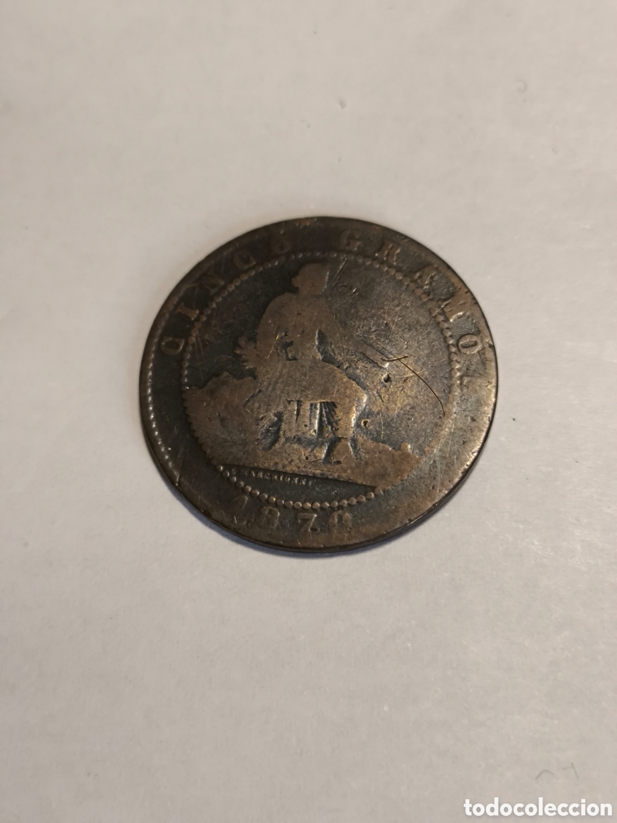 Monedas de Espa&ntilde;a: 5 C&eacute;ntimos Gobierno Provisional 1870 - Foto 1