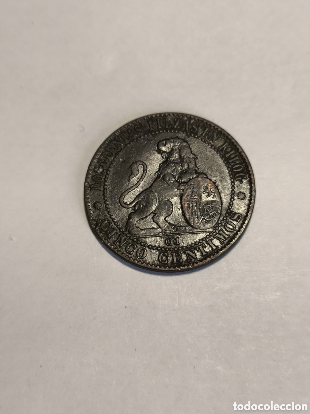 Monedas de Espa&ntilde;a: 5 C&eacute;ntimos Gobierno Provisional 1870 - Foto 2