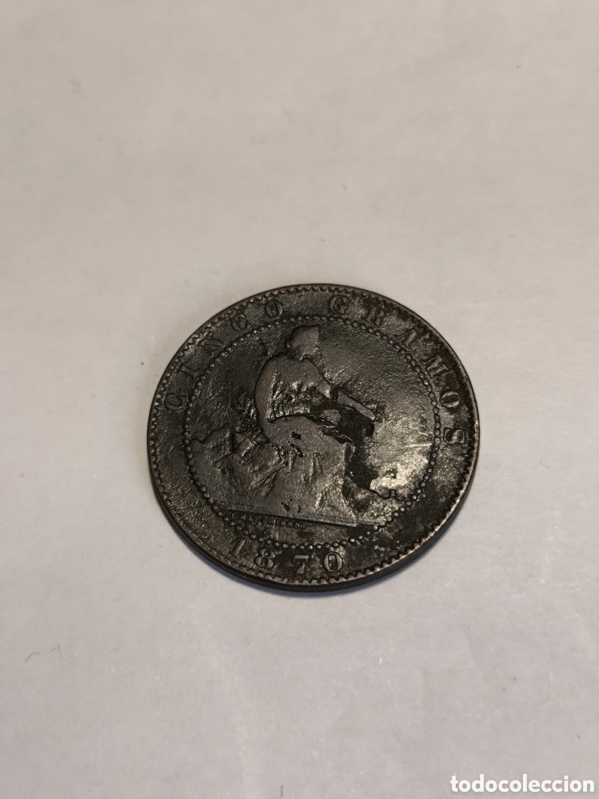 Monedas de Espa&ntilde;a: 5 C&eacute;ntimos Gobierno Provisional 1870 - Foto 1