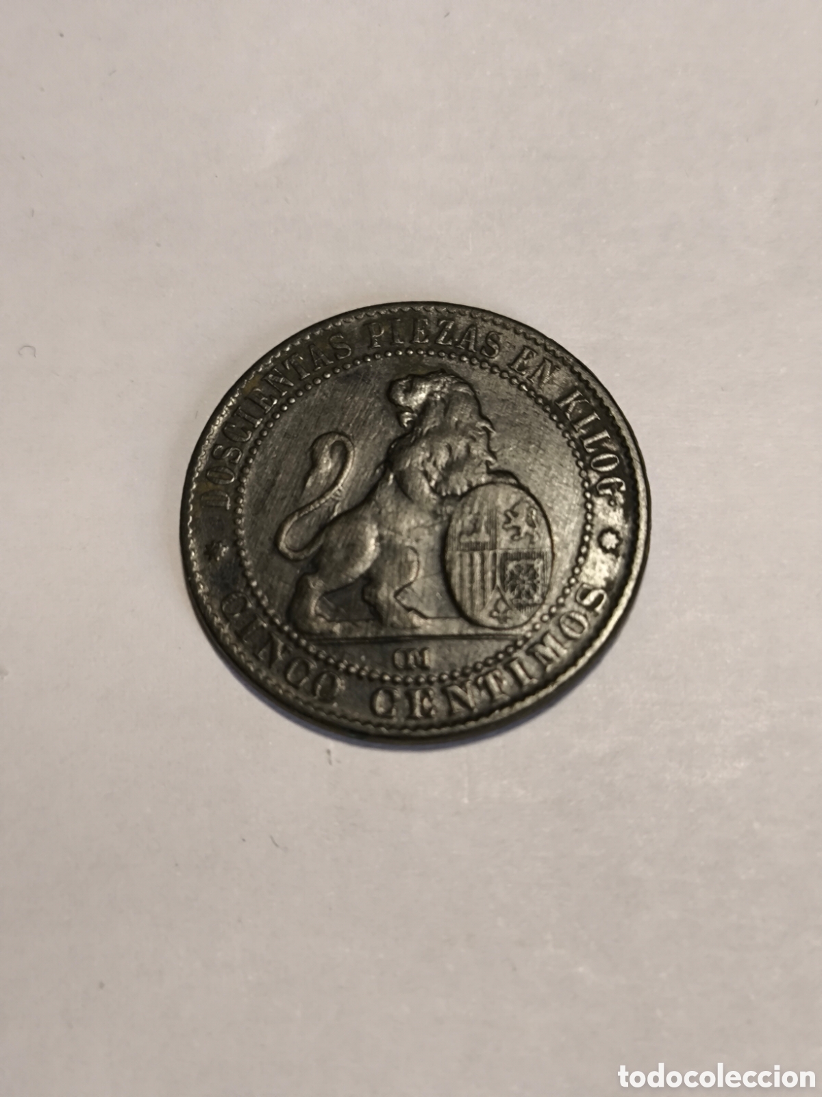 Monedas de Espa&ntilde;a: 5 C&eacute;ntimos Gobierno Provisional 1870 - Foto 2