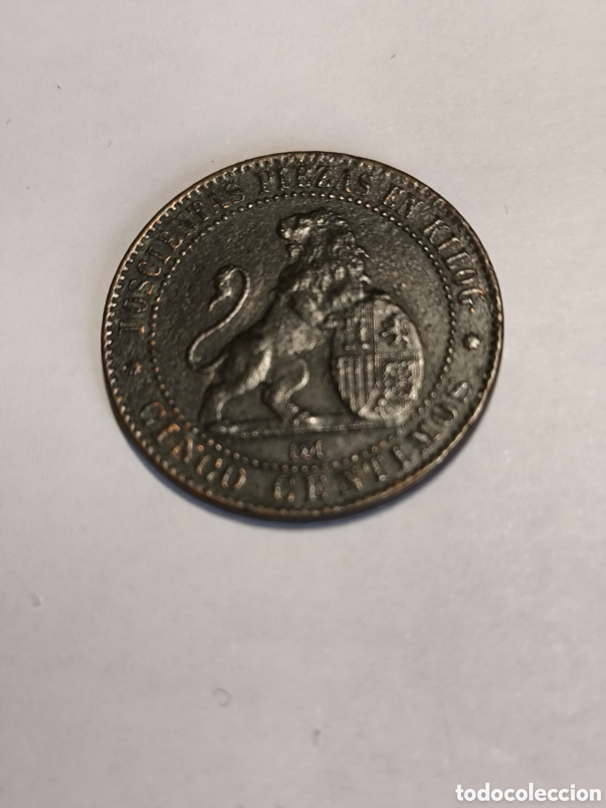 Monedas de Espa&ntilde;a: 5 C&eacute;ntimos Gobierno Provisional 1870 - Foto 2