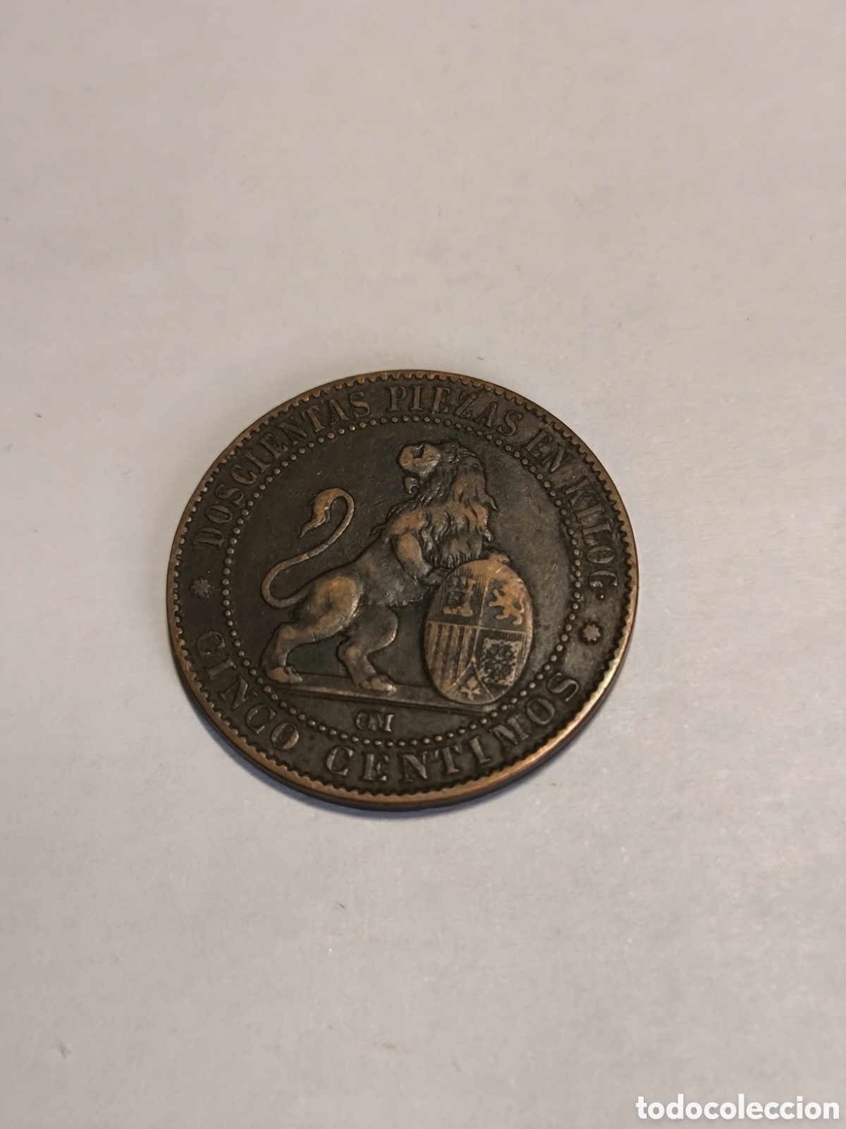 Monedas de Espa&ntilde;a: 5 C&eacute;ntimos Gobierno Provisional 1870 - Foto 2