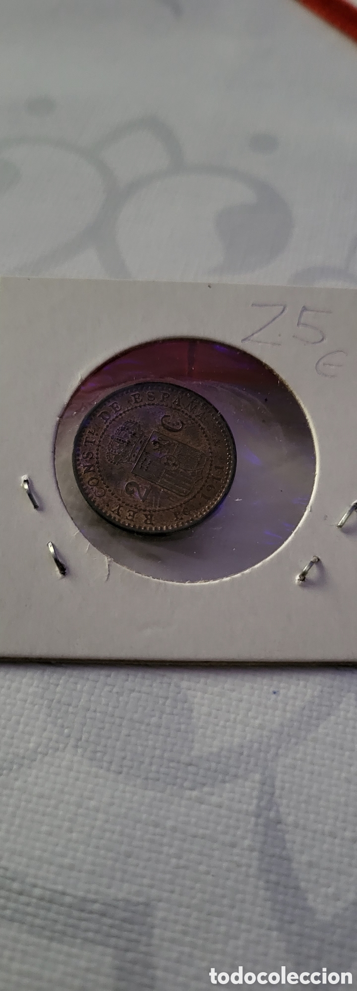 Monedas de Espa&ntilde;a: Alfonso XIIl 1911 SC 2 cts - Foto 2