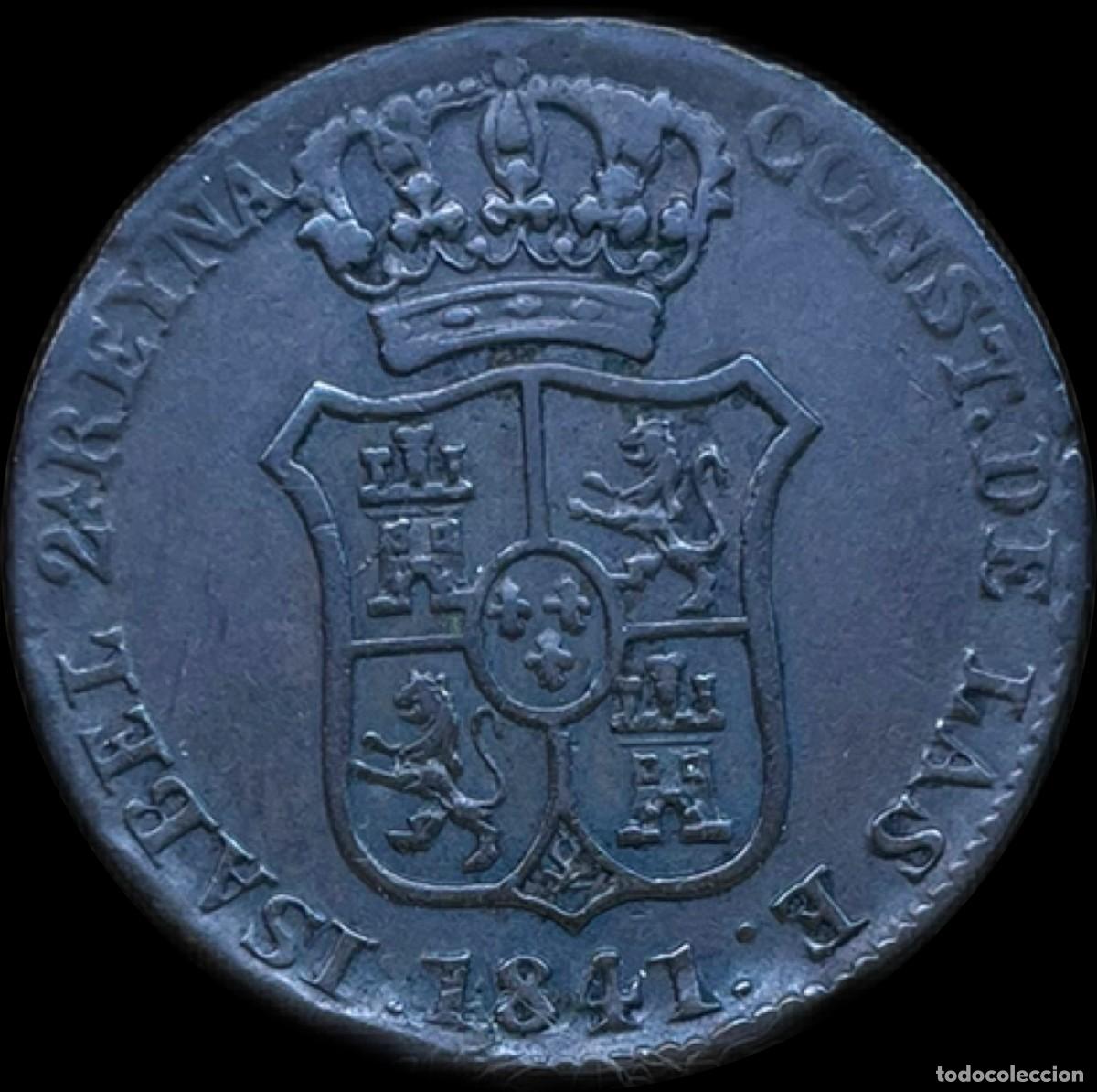 Monedas de Espa&ntilde;a: 3 Cuartos Isabel II Barcelona - Foto 2