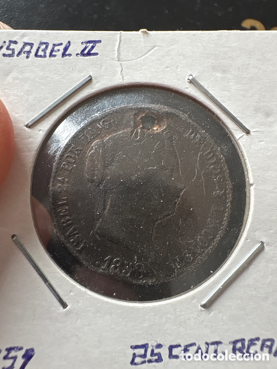Monedas de Espa&ntilde;a: Moneda Isabel II 1859, 25 c&eacute;ntimos de real (A3) - Foto 1