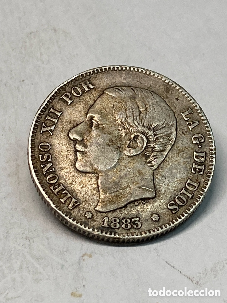Monedas de Espa&ntilde;a: Moneda de plata 2 pesetas 1883 J66 - Foto 2