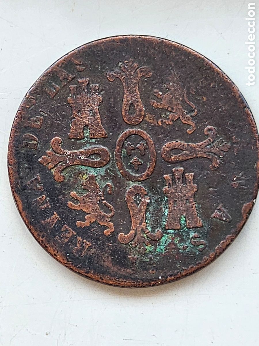 Monedas de Espa&ntilde;a: Moneda de cobre de 1848 Isabel II, 8 maravedis - Foto 1