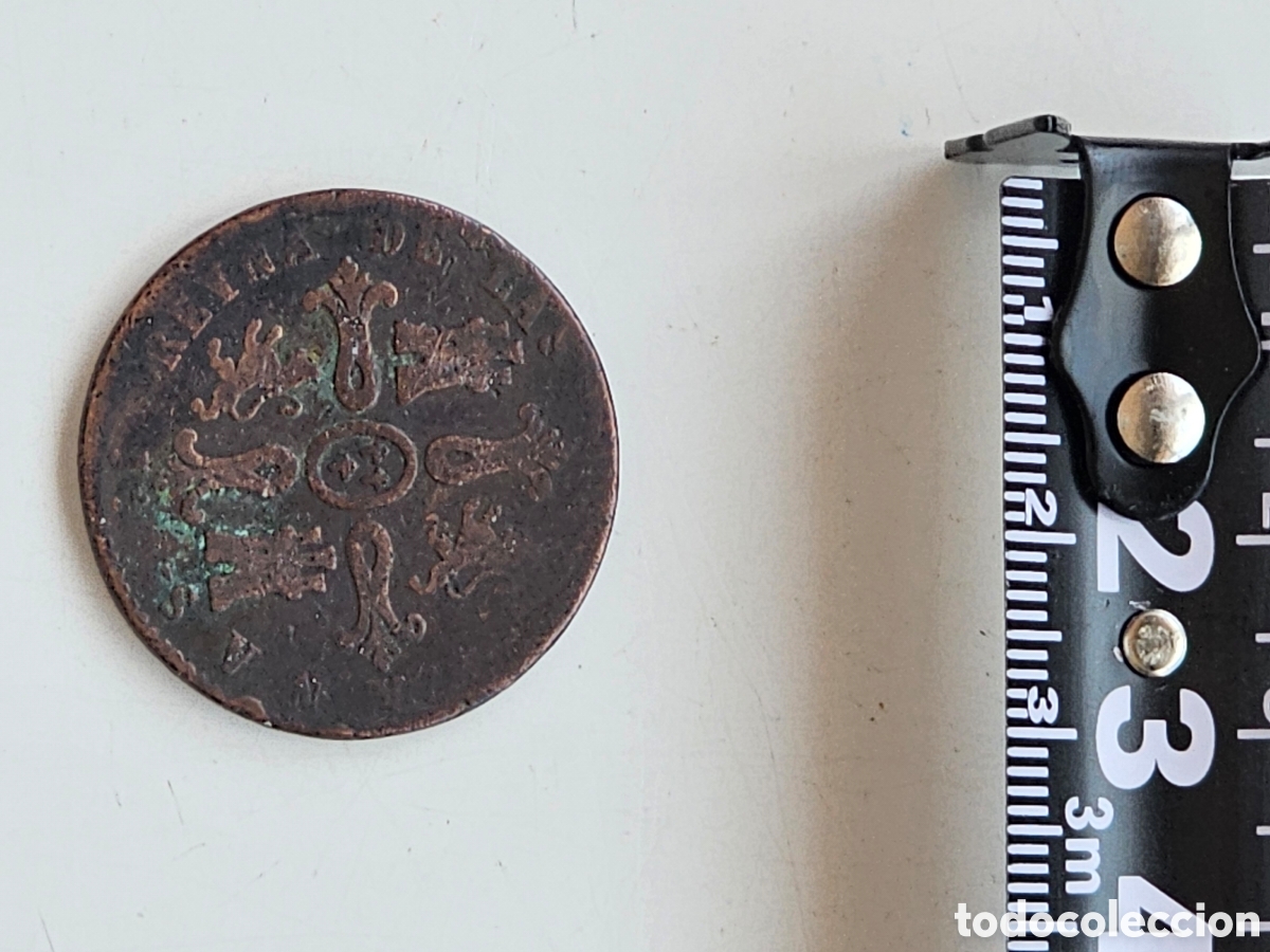 Monedas de Espa&ntilde;a: Moneda de cobre de 1848 Isabel II, 8 maravedis - Foto 3