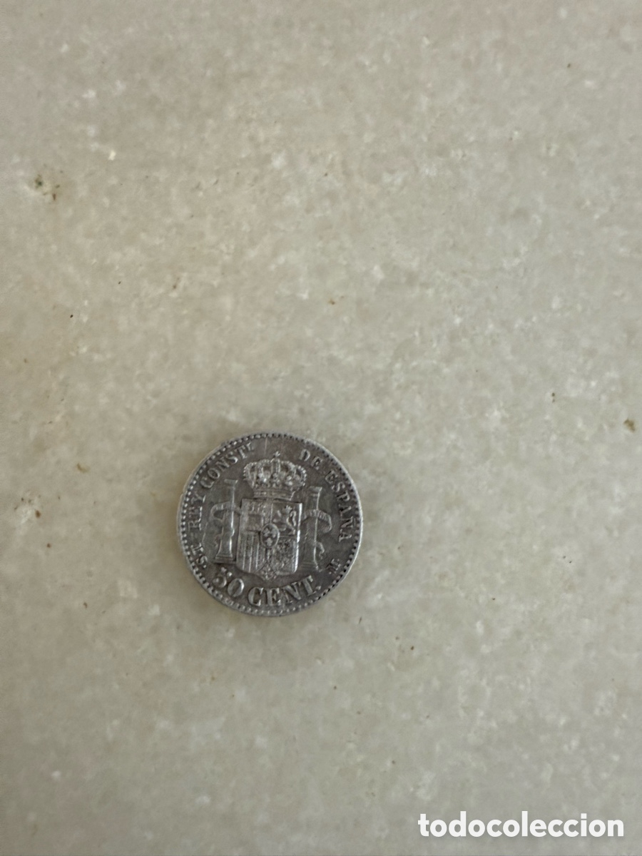 Monedas de Espa&ntilde;a: 50 c&eacute;ntimos pesetas Alfonso XII - Foto 2