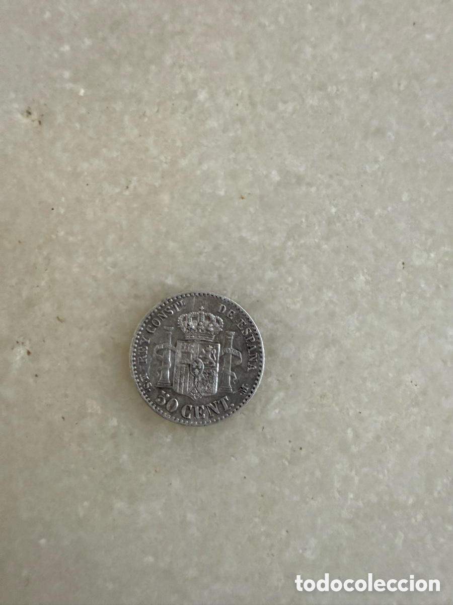 Monedas de Espa&ntilde;a: 50 c&eacute;ntimos pesetas Alfonso XII - Foto 3