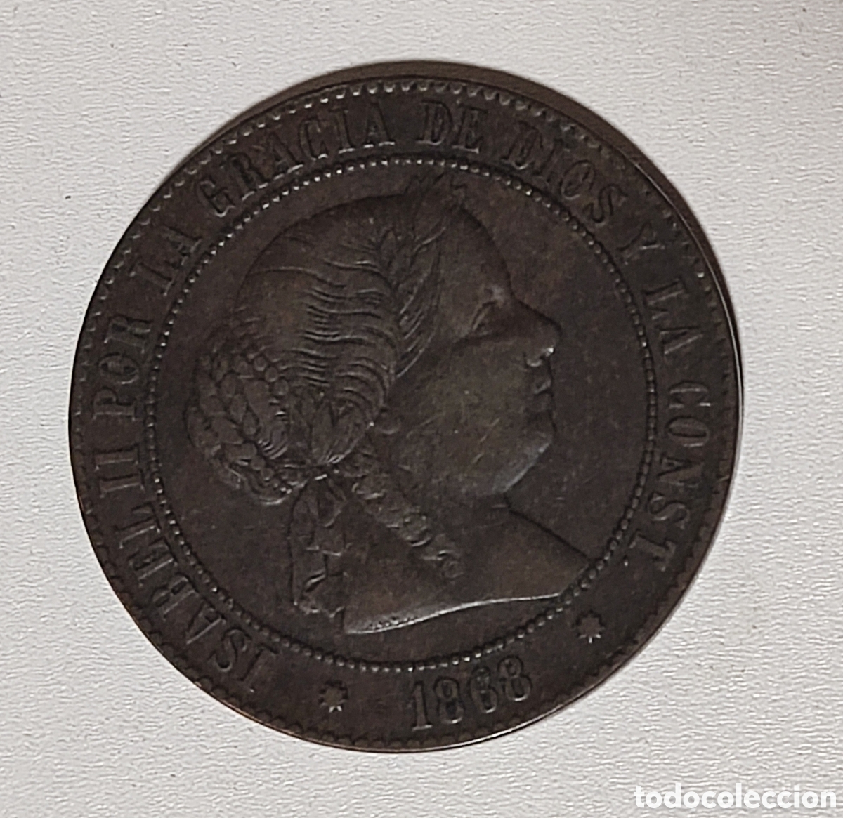 Monedas de Espa&ntilde;a: 5 CENTIMOS 1868 ISABEL II - Foto 1