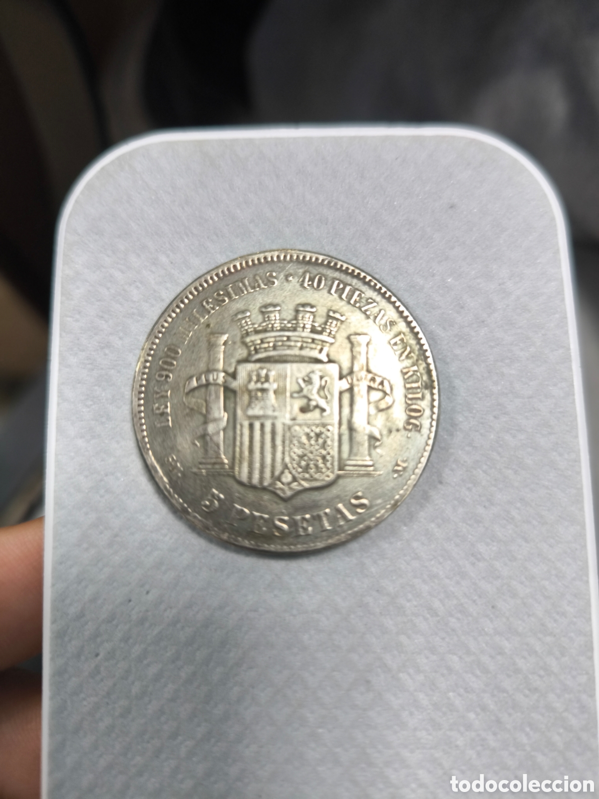 Monedas de Espa&ntilde;a: Moneda 5 pesetas gobierno provisional 1869 - Foto 2