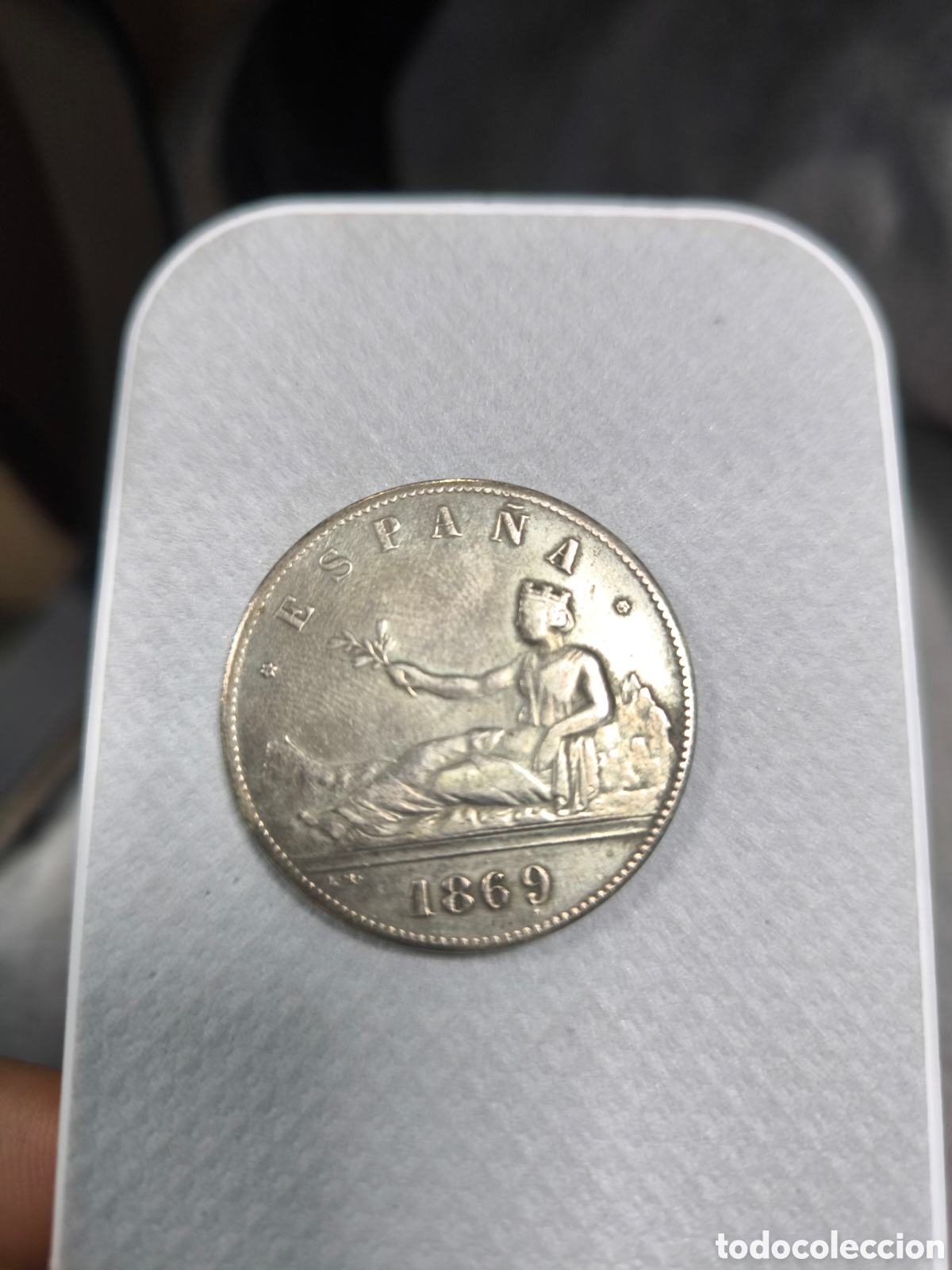 Monedas de Espa&ntilde;a: Moneda 5 pesetas gobierno provisional 1869 - Foto 1