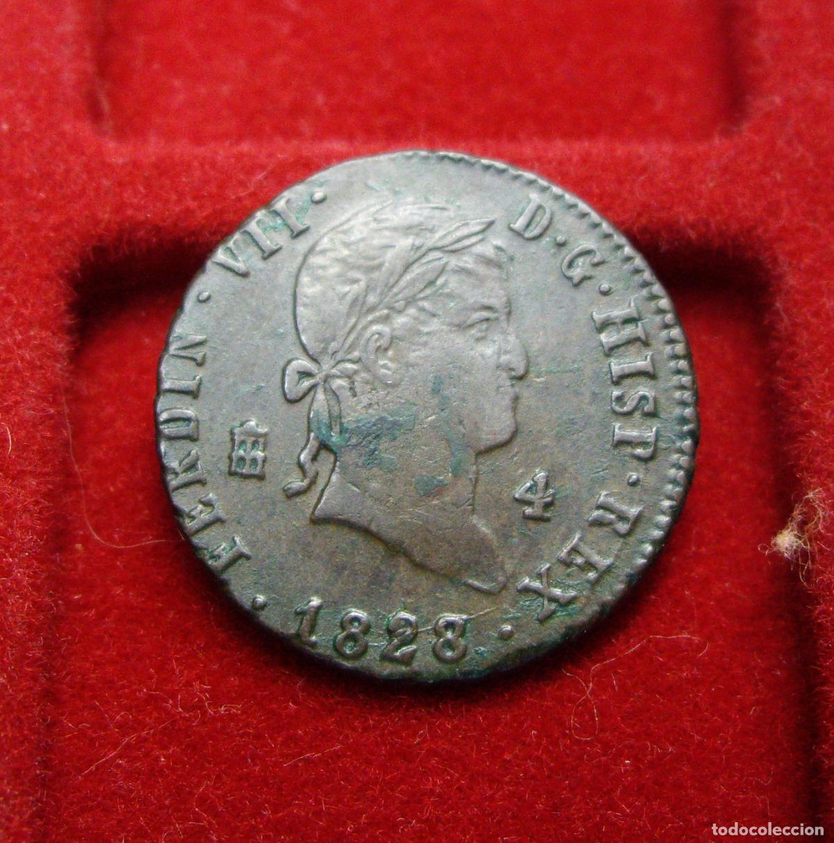 Monedas de Espa&ntilde;a: FERNANDO VII - 4 MARAVEDIS 1828 - SEGOVIA - Foto 1