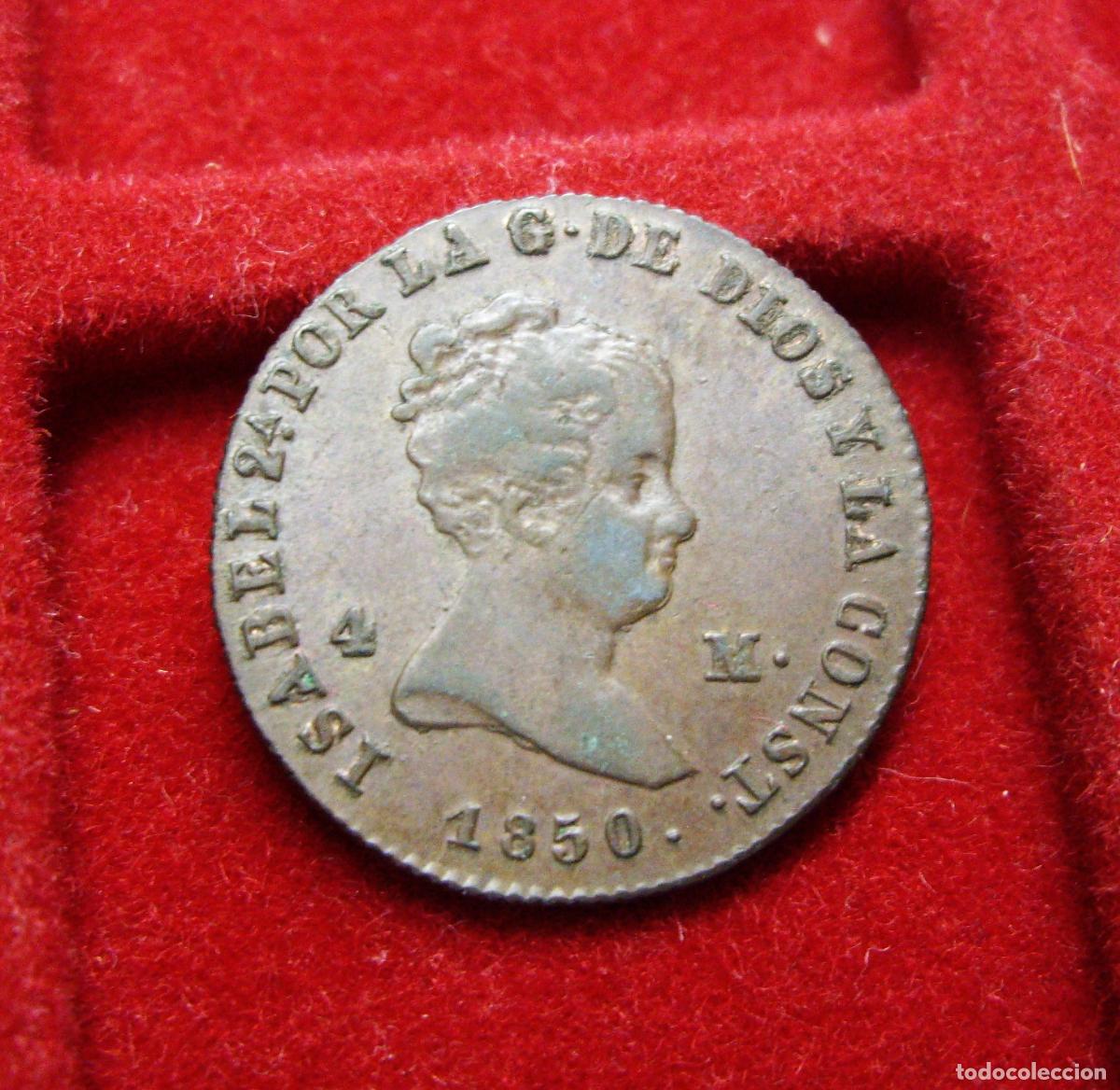 Monedas de Espa&ntilde;a: ISABEL II - 4 MARAVEDIS 1850 - JUBIA - Foto 1
