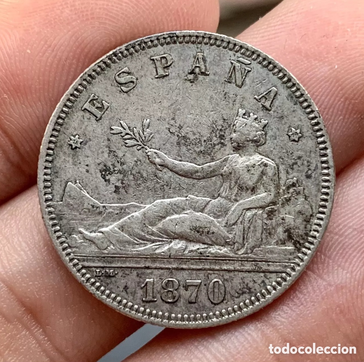 Monedas de Espa&ntilde;a: Moneda PLATA 2 Pesetas 1870 *(18-74) - Foto 3