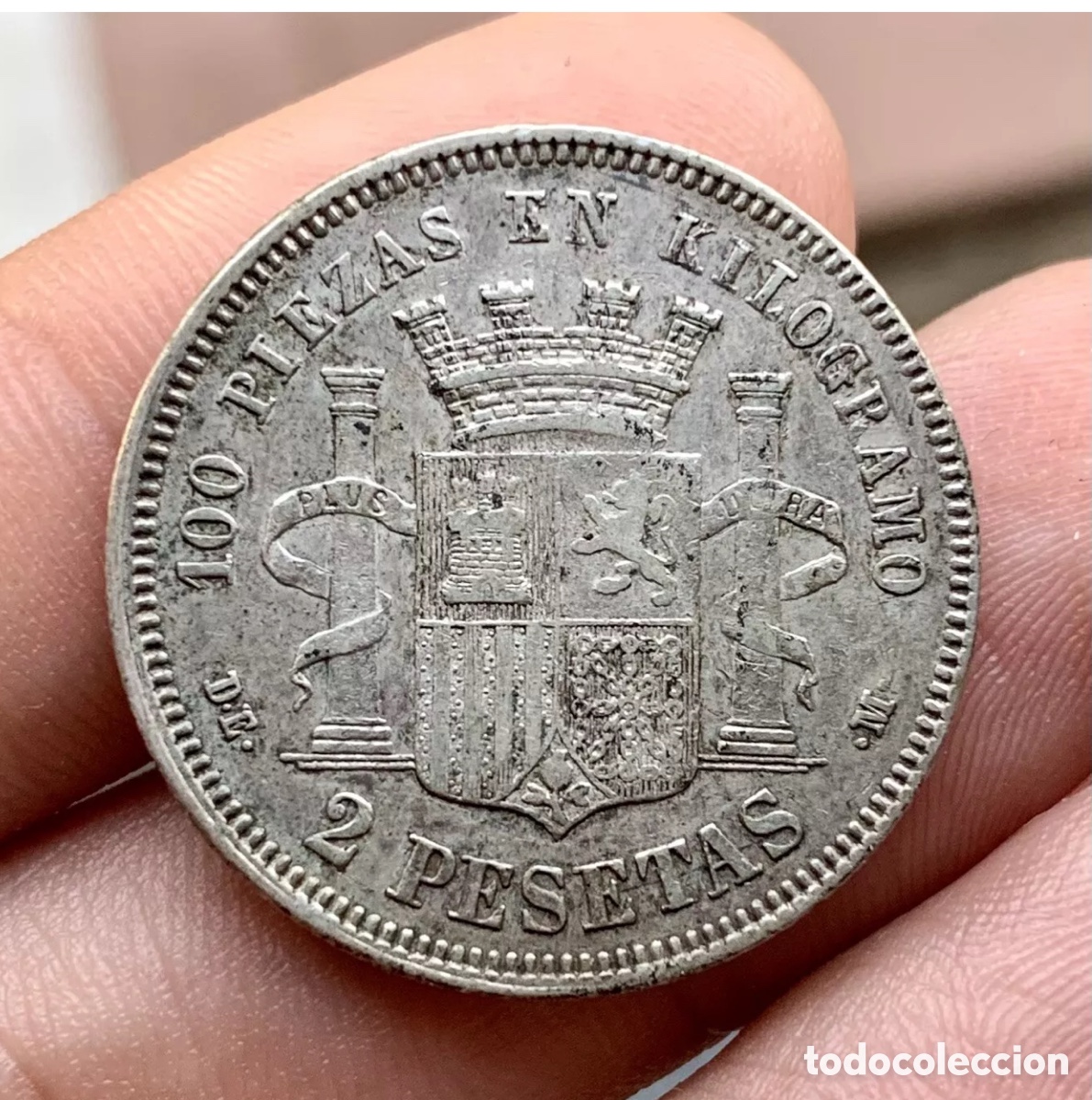 Monedas de Espa&ntilde;a: Moneda PLATA 2 Pesetas 1870 *(18-74) - Foto 4