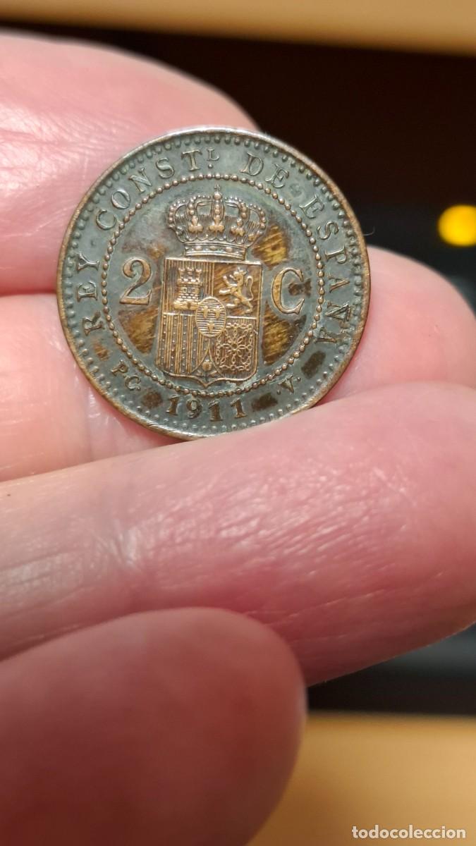 Monedas de Espa&ntilde;a: MONEDA DE 2 C&Eacute;NTIMOS DE ALFONSO XIIl DE 1911*11 - Foto 2