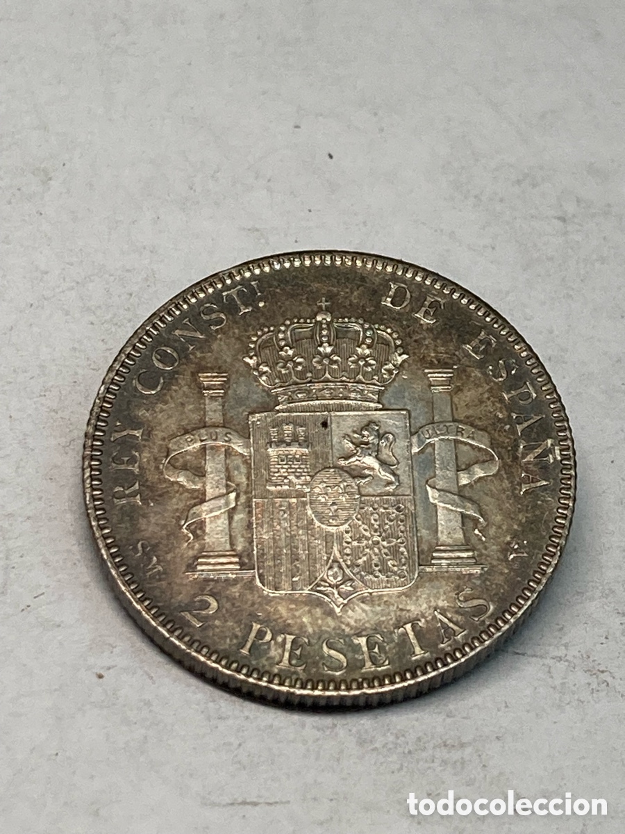 Monedas de Espa&ntilde;a: Moneda de plata 2peseras 1905 M48 - Foto 2