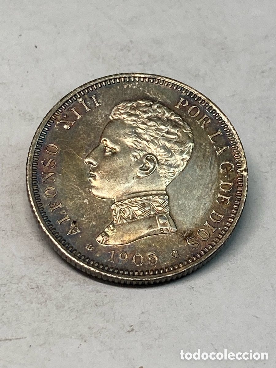 Monedas de Espa&ntilde;a: Moneda de plata 2peseras 1905 M48 - Foto 1