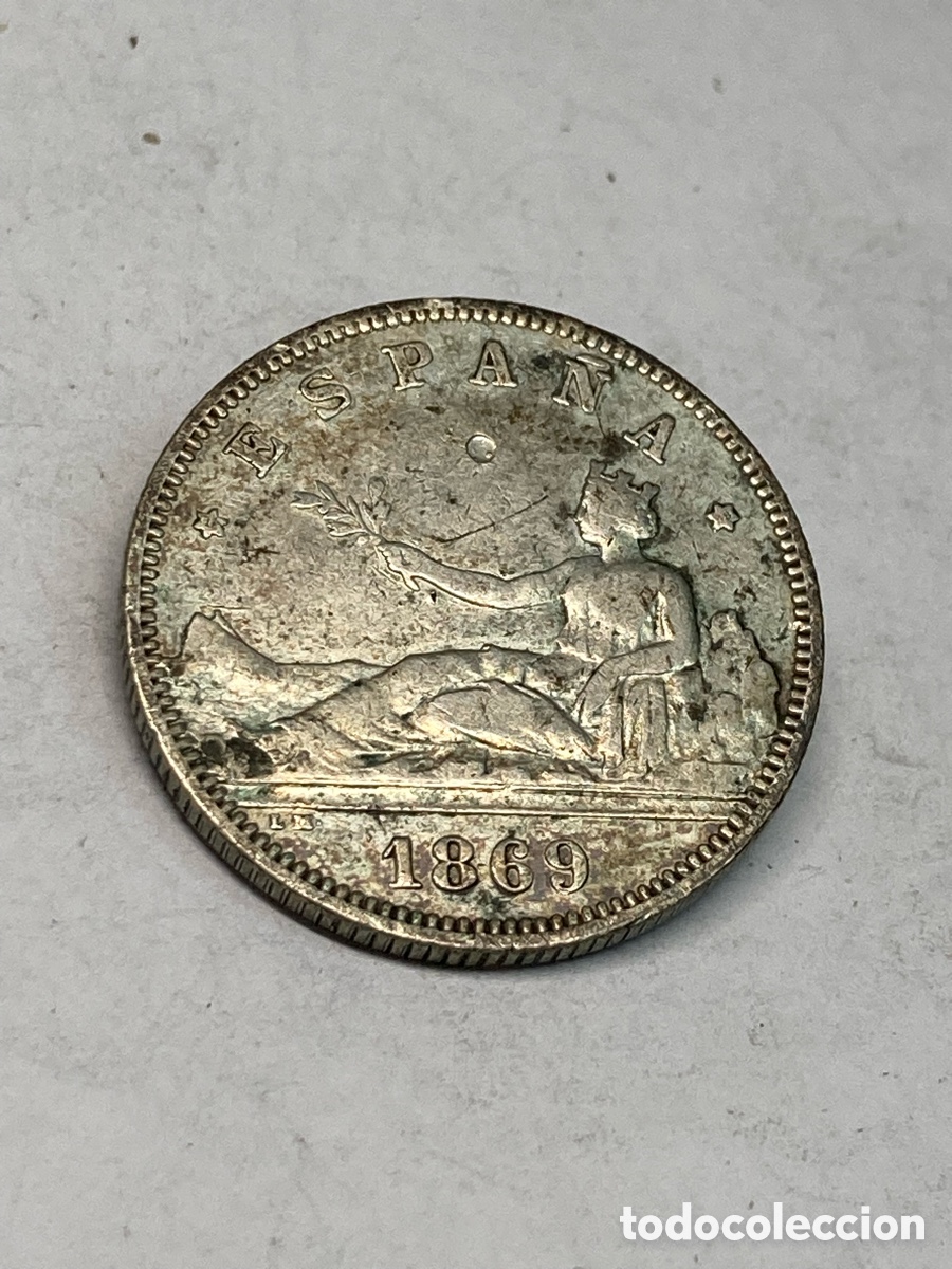 Monedas de Espa&ntilde;a: Moneda de plata 2 pesetas 1869 /M48 - Foto 1